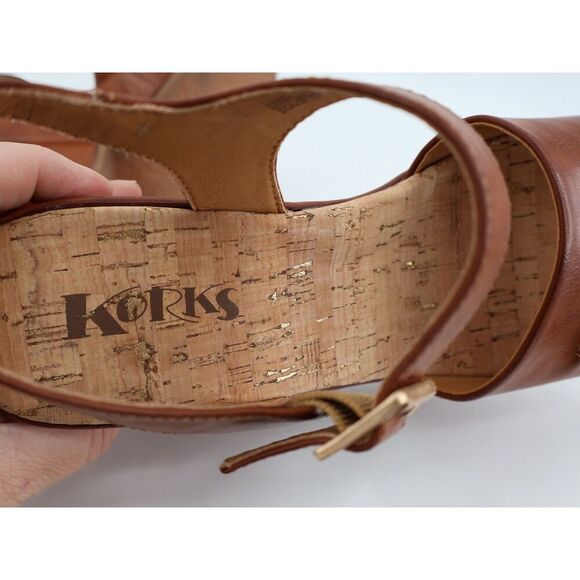 Korks Kork Ease Women Bardot Sandal Sz 11 Block Heel Platform Retro Black Vegan - Picture 10 of 12